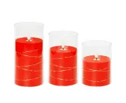 3Pcs Flameless LED Candles Battery Operated Candles LED Fake Candles-Red