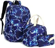 [Cuayxox] Boys Backpack for School, Kids Elementary School Bag Teens Middle Bookbag Set with Lunch Box Pencil Case