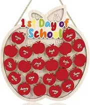 HPNIUB DIY 1 St Day of School Wooden Sign, Classroom Back to School Bulletin Board Decorations, First Day of Preschool Kindergarten Door Sign 11.8”x10.6'' Classroom Welcome Plaque for Kids Students