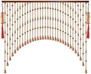 [OKUOKA] Curtains Bead Curtain Arched Curtain Decoration Cut Off Living Room, Multiple Sizes Customizable (Color : Beige, Size : 70x65cm-21 Roots)