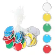 50 Pcs 1.2" Metal Rim Key Tags Identifiers with Knotted String Multicolor