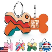 KEKID QR Code Dog Tag,Dog Tags Personalized for Pets, Custom Dog Name ID Tags
