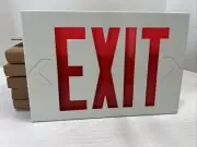 (5) 11.5" X 8" Metal Exit Sign Replacement Cover - W/ Knock outs Red Backing