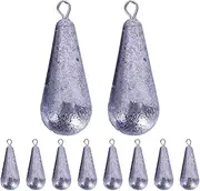 Fishing Drop Shot Weights, Lead Fishing Weights, 10X Durable Lead Teardrop Fishing Sinker, Reusable Drop Shot Rig Fishing Tackle Accessories for Freshwater or Saltwater Fish