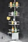 Corner Shower Caddy Tension Pole Rustproof 4-Tier Bathroom Organizer Shelves ...