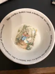 Vintage Wedgwood China Peter Rabbit Child's Bowl with Old Mrs. Rabbit w/Basket