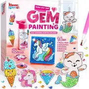Klever Kits 16 Projects Gem Painting Kids Diamond Gem Painting Kit with 5D Ge...