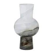 Pilbeam Living Zephyr Hand Blown Glass Countertop Vase Large Black/White Ombré