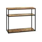 Oikiture Hall Console Table Metal Hallway Desk Entry Display Wooden Furniture