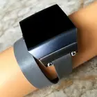 Gray Double Wrap Soft Leather Band Strap Bracelet for Fitbit Ionic Smartwatch