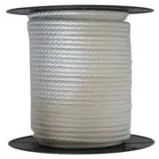ANCHOR ROPE DOCK LINE 1/4" X 250' BRAIDED 100% NYLON WHITE MADE IN USA