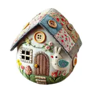 Patchwork Egg House Kit DIY Patchwork Felt Egg House Craft Kit Easter Decor Embroidered Felt Easter Egg Kit for Easter Basket Fillers D