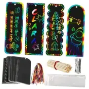 36 Sets 4 Style Magic Scratch Art Bookmarks - Rainbow Scratch Paper Art DIY
