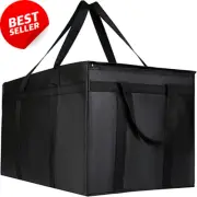 Insulated Collapsible Grocery Bag Reusable with Zipper Hot Cold 20"X13"X10"