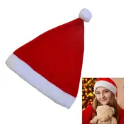 Plush Christmas Santa Hat with White Brim for Holiday Parties Giving Love