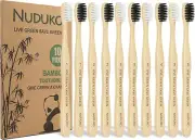 Bamboo Toothbrushes Soft Bristles, Biodegradable Eco-Friendly Toothbrush 10 Pack