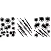 Cool Car sticker 3D Funny Bullet Hole Car Decals Motorcycle Scratch Car Stickers