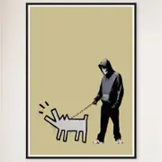 Galrie Banksy Choose Your Weapon Gold Poster (2010) - Art Collection Essential, Black Frame, A4 21 x 30cm (8 x 12inch)