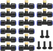 22-Pack Brass Misting Nozzles Kit 1/4 Inch Threaded and Slip Lock Tee Nozzles wi