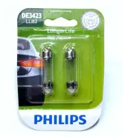 Philips LongerLife DE3423 5W Two Bulbs Two Bulbs License Plate Tag Light Lamp