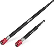 Magnetic Screwdriver Bit Holder Set: 2-Piece 1/4 Inch Hex Shank Quick Release Extension Adapter | Super Straight Durable CR-V Steel | Universal Fit for Impact Driver Bits | 6", 12" Long