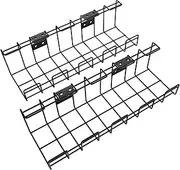 Cable Management Under Desk with Individual 4-in-1 Desk/Wall mounting System – Cable Holder/Tray (2× Set Size M, Secure mounting with Screws, for Cables, Chargers, Extension Leads) KD Essentials
