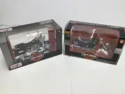 Maisto Harley Davidson 1:18 Scale Motorcycles Lot Of 2 New Road King Nighttrain