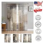 Chic Semi-Sheer Curtains - 2 Panels Set 84" Length, Geometric Oil Painting Style