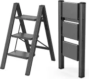 Step Ladder, Portable Lightweight Home Ladder, Folding Step Stool with Widening