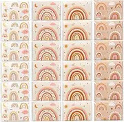 Tinlade 24 Packs Slim Pack Facial Tissues 3 Ply Pocket Tissues Travel Tissue Packs Bulk Individual Tissue Packs Wallet Size for Travel Wedding Party Favors, 10 Sheets Each Pack, 4 Designs (Rainbow)