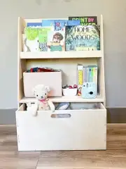 Leo Montessori Book Display with Storage Toy Box – Toddler Bookcase-Toys 2yr Old