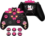 PlayVital Sweetheart Kitty Silicone Cover Compatible with Xbox Series X/S Controller with Thumb Grips and Stickers, Soft Rubber Protector with Anti-Slip Grip for Xbox Core Controller - Black
