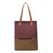 GGP Purple And Brown Canvas Tote Bag For Women Multi Use Shoulder Handbag & Backpack, Large Capacity, 30X10X40Cm