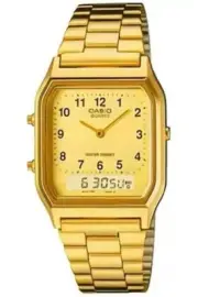 Casio Gold Tone Stainless Steel Dial Men's Analog-Digital Watch AQ-230GA-9BMQ