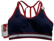 BCG Sports Cami Bra Women’s Medium Patriotic Low Impact Blue Red Wireless New