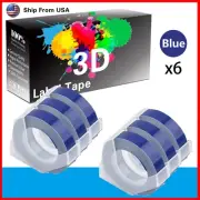 6PK Blue Rolls Label Tape 3D for Dymo S0720020 1540 Dymo 20008 Label Makers