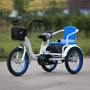 DEFGHIJ Tricycle Kids 14 16 Inch 3 Wheel Bike for 2 8 Year Olds Boys Girls Childrens Toddler Three Wheel Bikes Cruiser Bike Adjustable Height Trike with Bell Can Bear(Red 16 Inch)(Blue,14 Inch)