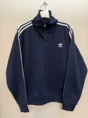 NEW Adidas Funnel Neck Mens Medium Track Top Jacket | Indigo Blue $80
