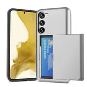 ZUSLAB Case for Galaxy S23 FE Slide Armor Card Holder Protective Shockproof Hard Back Cover For Samsung S23FE (2023) - Silver
