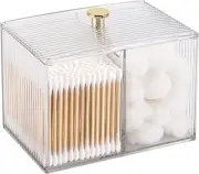 Tbestmax Qtip Holder Dispenser 3-Section Clear Bathroom 1 Pack - 3 Grids