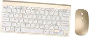 Tofficu 2.4G Wireless Mini Keyboard Mouse Ultra Thin Design for Home Office Portable Wireless Keyboard Compatible with Tablets and Computers