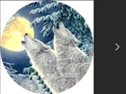 WHITE WOLF WOLVES HOWL MOON SNOW TREE Pendant 925 Sterling Silver 20" Necklace