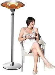 Halogen Heater, Outdoor Patio Heater, Infrared Radiant Electric Heater, 3 Adjustable Heating Settings and Overheat Protection, 3000W