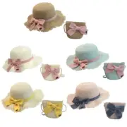 Child Straw Hat & Handbag Vacation Beach Sun Hat Summer Sunproof Floppy Hat