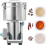 2000G Commercial Electric Grain Grinder Mill Swing Type Pepper Herb Grinder Stainless Steel Cereal Pulverizer with 5 Min Timer 30S Speedy Grinding for Muesli/Spice/Nut/Cereal 36000 RPM