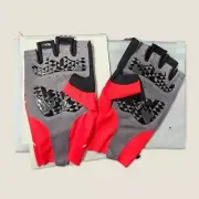 Leobaiky Medium Cycling Gloves Red Padded Palm Zing King Net Bag Included