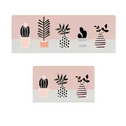 Non-Slip Home PVC Anti-Oil Waterproof Floor Mat Door Mat Kitchen Mat Pink Pineapple