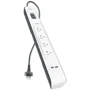 Belkin 4 Outlet Powerboard with 2 USB Ports 2.4A