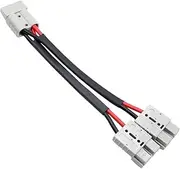 50 Amp Anderson Double Y Splitter Cable, 1 to 2 Anderson Plug Connector Double Y Adapter, 10 AWG 6mm Battery Cable for Car, RV, Truck, Trailer, Winch, Forklift, Solar & Wind Systems (1 pcs)