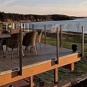 Stainless Steel Glass Railing Post Kit for Pool Fencing, Hallway Stair Railing Posts, Side Mount for Outdoor Stairs, Villa Balcony, Middle Position Color